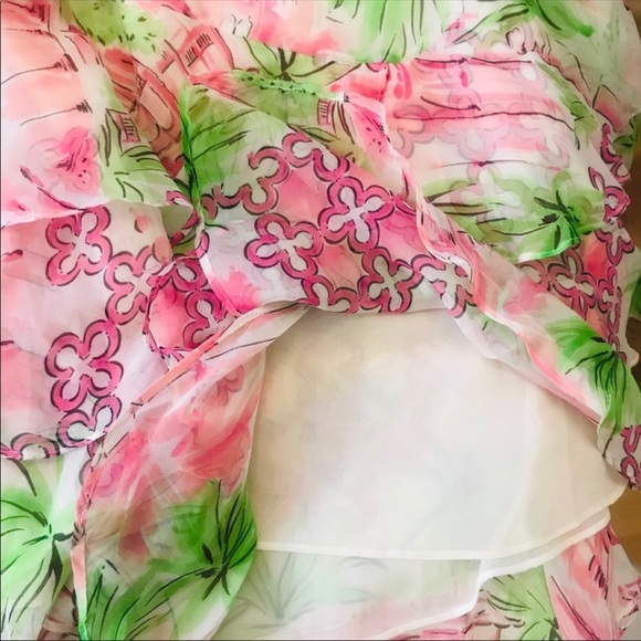 NWOT, Lily Pulitzer Silk Tiered Ruffle Hem Dress - Picture 7 of 7